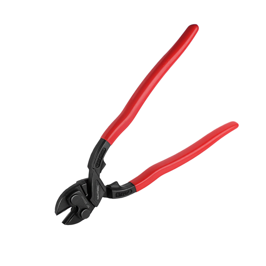 HAUTMEC 10 Inch Mini Bolt Cutters, High Leverage Compact Bolt Cutter, Anti-Slip Comfort Grip, CRV Steel Blade with Recess, Cuts Rods, Bolts, Wires, Cables, Rivets, and Chains, HT0465