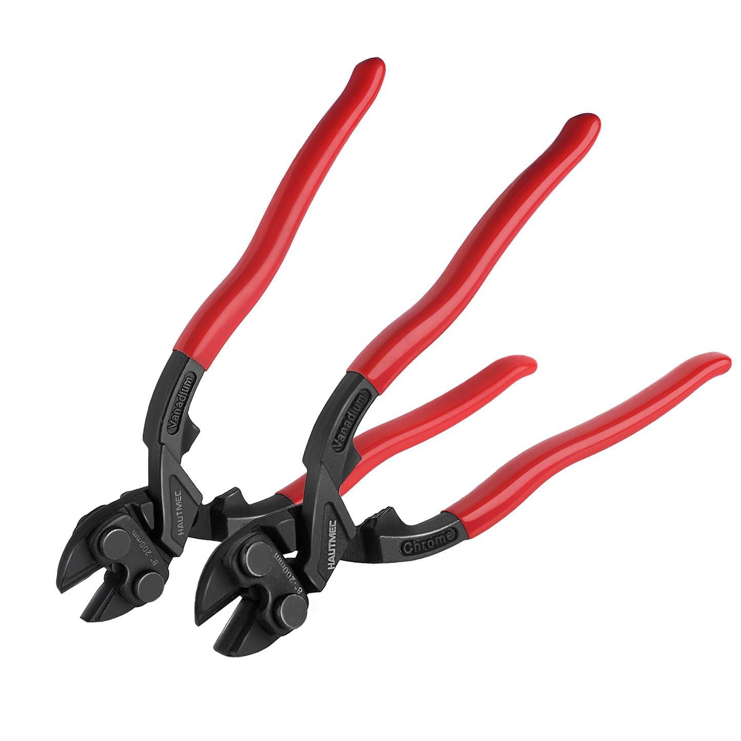 HAUTMEC 8 Inch High Leverage Bolt Cutter Plier Set, 8" Bolt Cutter, 8" Flush Cutter, High Leverage, CRV Blade, Flush cutting for Locks, Bolts,Wires, Cables, Rivets, and Chains, HT0469