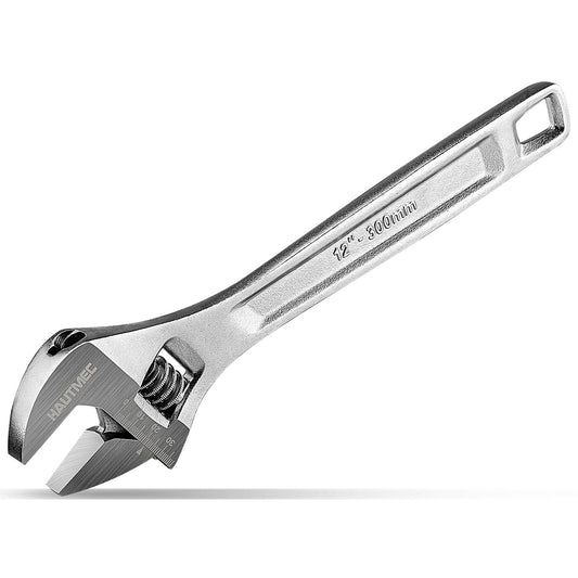 HAUTMEC Adjustable Wrench, 12-Inch Heavy Duty Forged CR-V Steel Universal Wrench HT0310-WR