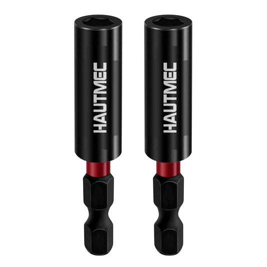 HAUTMEC 1/4”Magnetic Impact Tough Bit Holder,2pcs Screwdriver Extension, Quick-Change Hex Shank Set for Screwdriver Bits Nuts Drills Maintenance and repairing HT0163-SH