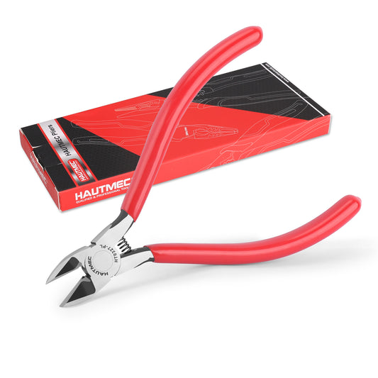 HAUTMEC 5" Precise Small Flush Cutting of Engineer Wire Cutter Plier with Location Pin for Fine Shearing, Perfect for Circuit Board Cutting, Electronic Components, HT0327