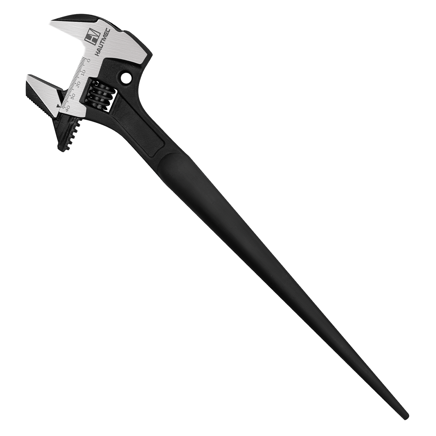 HAUTMEC 16inch Adjustable Spud Wrench, 4 in 1 Multifunctional Spud Wrenches, Adjustable Wrench and Hammer, Extra Wide Jaw Up to 1.6" (41mm) Metric & SAE Scale, Oxide Finish, for Garage Workshop DIY HTASM25015