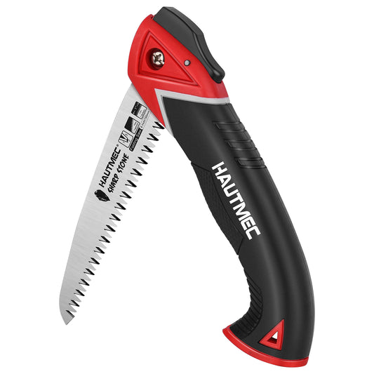 HAUTMEC 6 Inch Heavy Duty Pruning Handsaw of Sharp Stone Serie, SK5 Foldable Blade, Triple-cut Teeth, for Wood Cutting, Garden Camping, Landscaping, Tree Trimming HT0303