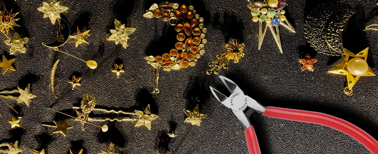 HAUTMEC 6" Flush Cut Pliers Ultra Sharp Wire Cutters with Spring Loaded and Non-slip Grip, Ideal Wire Snips for Plastic, Soft Wire, Toy Model Kits, Jewelry Marking, Zip Ties, Hard Board HT0318