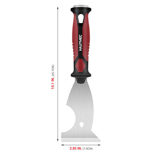 HAUTMEC Putty Knife Scraper, Scraper, Paint knife, Caulk Removal Tool, Painters Tool, Paint Can Opener, Paint Remover for Wood, Wallpaper Scraper, Painting Tool (1pc-3" 8-in-1) HT0049-PT