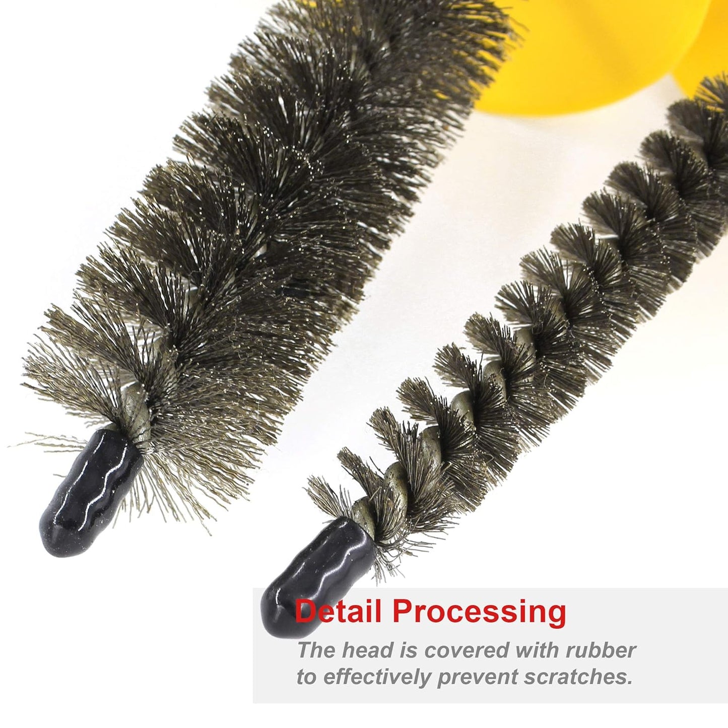 HAUTMEC 2pc Professional Stainless Steel Wire Tube Cleaning Brush, Plumbing and Mechanical Wire Brush Cleaning Tool HT0022-W