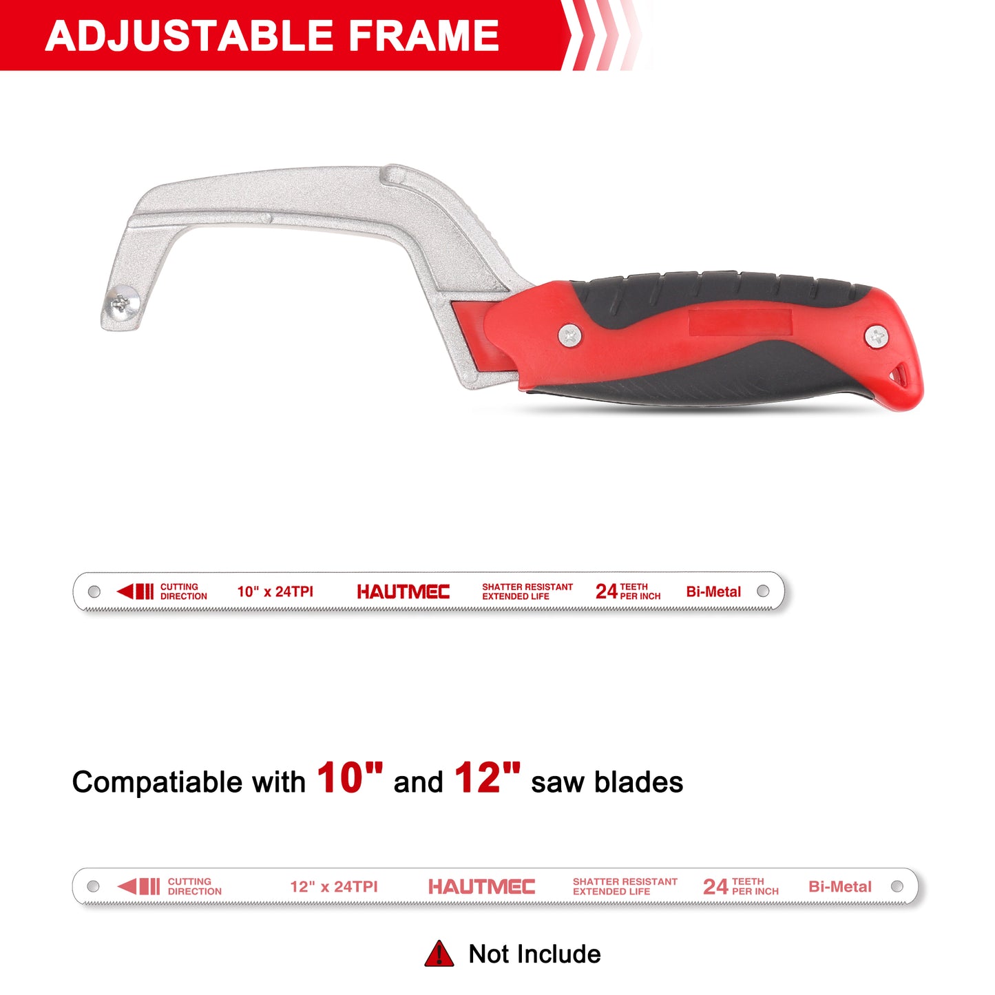 HAUTMEC Mini Hacksaw – Compact Hand Hack Saw Metal Frame With Bimetal HSS Blade HT0035-PL