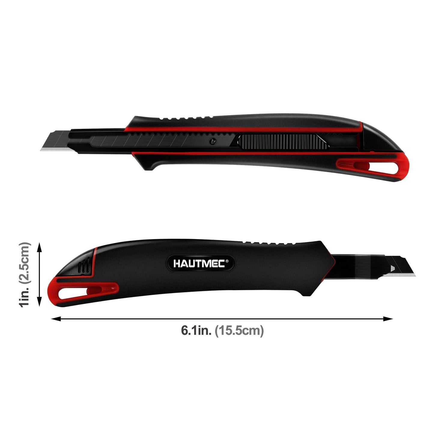 HAUTMEC 9mm Precision Utility Knife, Soft Grip Snap-off Box Cutter, Retractable 9mm Multi-Purpose Cutter for Detailed Cutting in Work, Home Use and Arts Crafts HT0255-KN