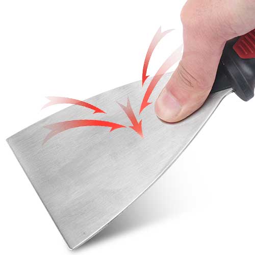 HAUTMEC 3pc Putty Knife Set, 1.25 in - 2 in - 3 in Paint Scraper, Flat Heavy Duty Stainless Steel Blade and Hammer End for Removing Wallpaper for Puttying Plaster, Cement HT0062