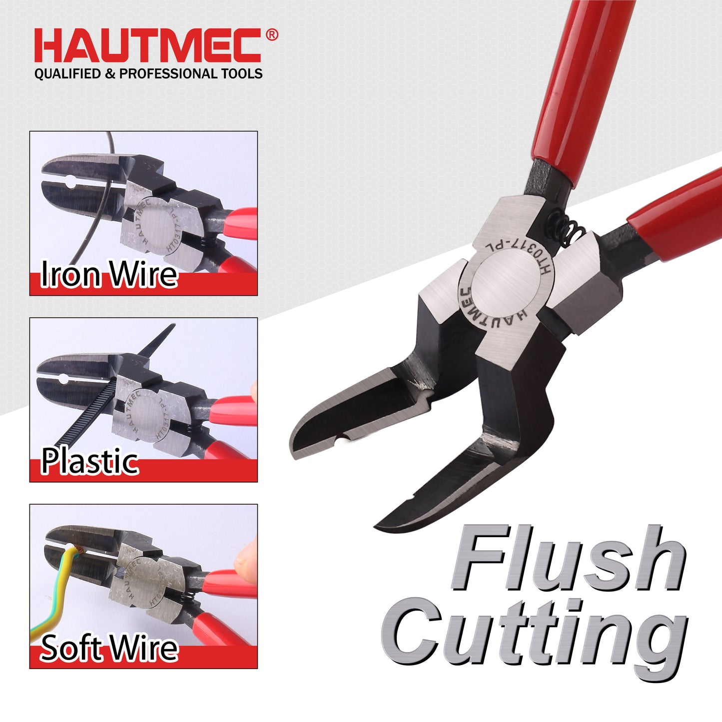 HAUTMEC 7 inch Panel Clip Removal Pliers Multifunction Flush Cut Pliers for Rivet and autobody tools and equipment HT0317
