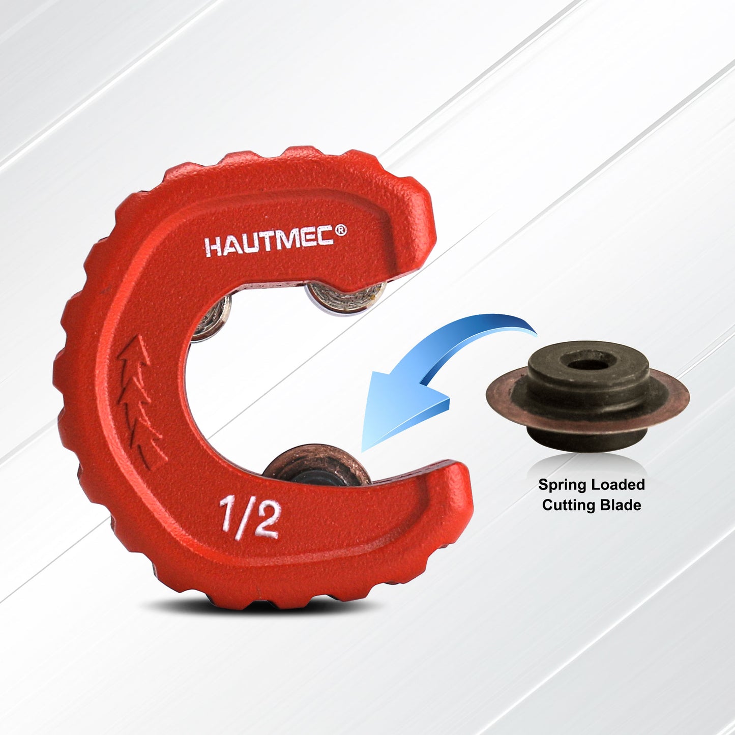 HAUTMEC Pro 1/2 Inch Automatic Copper Tube Cutter - 1/2 in. Maximum Nominal Pipe Capacity (5/8 in. Outer Diameter), for Copper, Aluminum, Brass Tube and Thin-wall Conduit, HT0215-PL