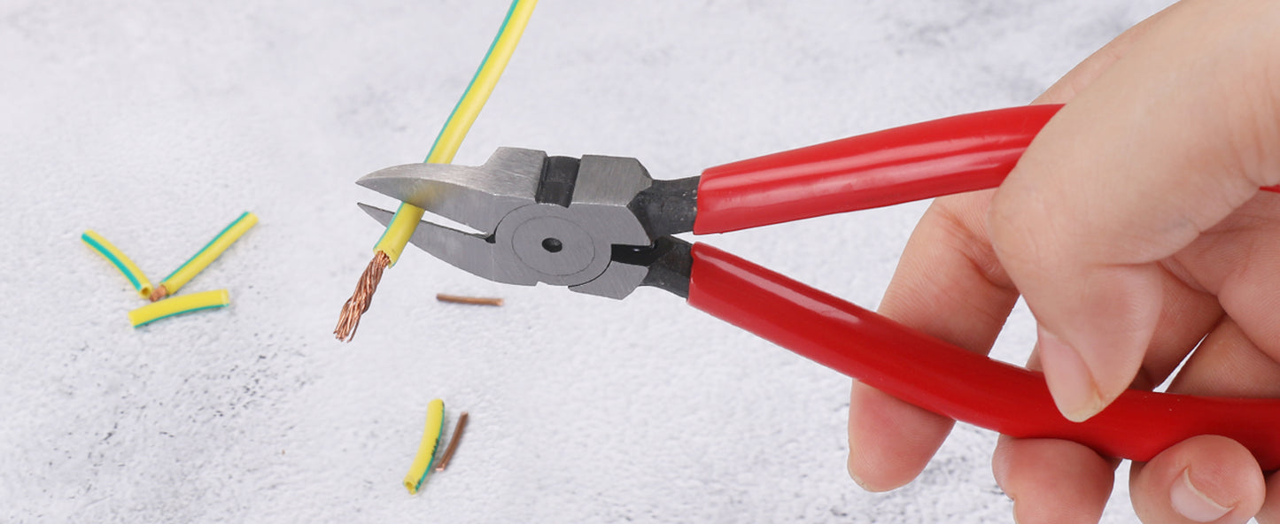 HAUTMEC 6" Flush Cutters Ultra Sharp Flush Cut Pliers 10PCS Small Wire Cutters for Crafting, Spring Loaded and Non-slip Grip Wire Snips for Plastic, Jewelry Marking, Artificial Flowers, HT0318-10PC