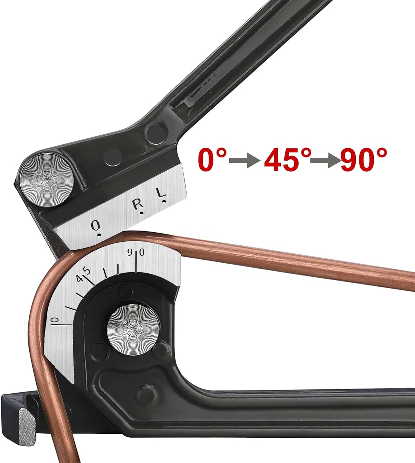 HAUTMEC 3-IN-1 90 Degree Mini Hand Manual Tubing Bender for 1/4" 5/16" 3/8" Copper Aluminum and Brass Pipes HT0004-PL