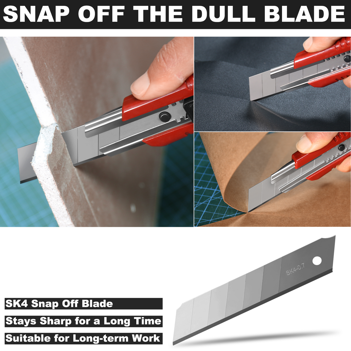 HAUTMEC 10PCS 25mm Utility Knife, Heavy Duty Auto-Lock, Retractable Box Cutter with 2pcs Spare Snap-off Sharp Blades HT0080-10PC