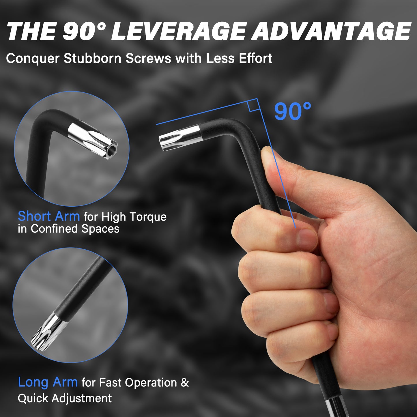 HAUTMEC Torx Allen Wrench Set, 9PCS Star Allen Key Set, T10-T50 Star Allan Wrench Sets with Visible Coding, CR-V Steel, Drilled Tips & Non-Slip Colorful Handles for Automotive, Bike, Furniture Repair HTHKH25042