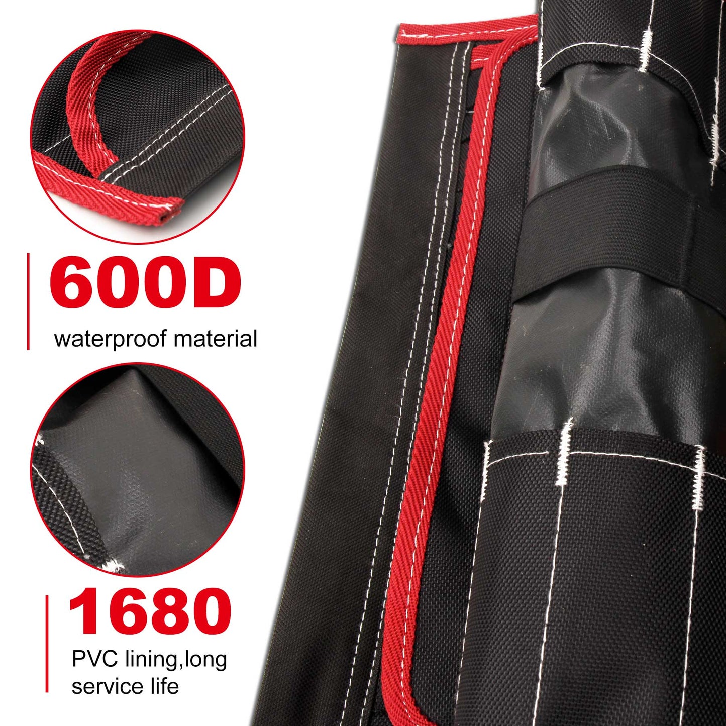 HAUTMEC 600D Tool Roll Bag, 32-Pocket Wrench Organizer, Multi-purpose Tool Roll Up Bag, Large Space Military Tool Bag HT0069-TB