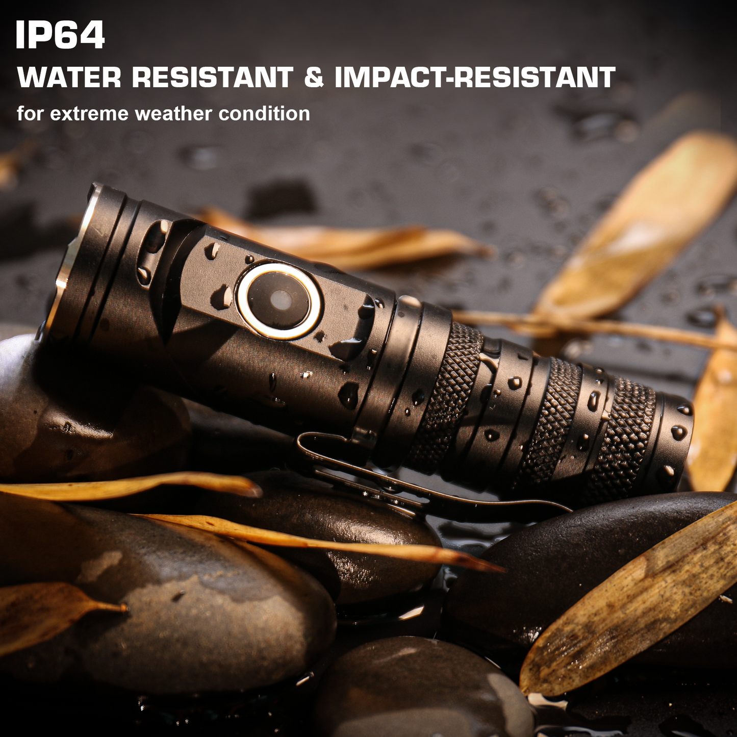 HAUTMEC 1400 Lumen Rechargeable Flashlights LED EDC Flashlight with 90 Degree Flashlight Swivel Head 5 Modes Pocket Flashlight Magnetic Base for Camping, Working, Outdoor, Hiking, Emergency. HT0378
