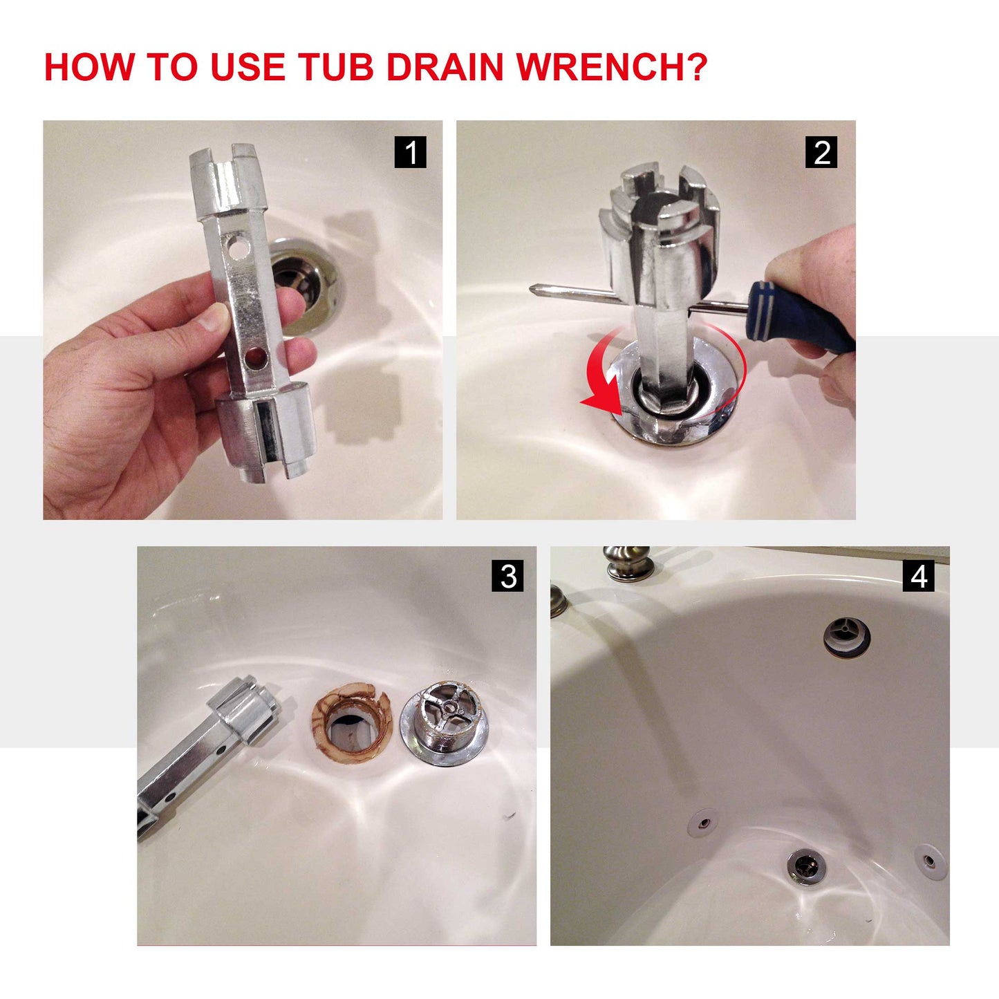 HAUTMEC Tub Drain Remover Wrench PL0030