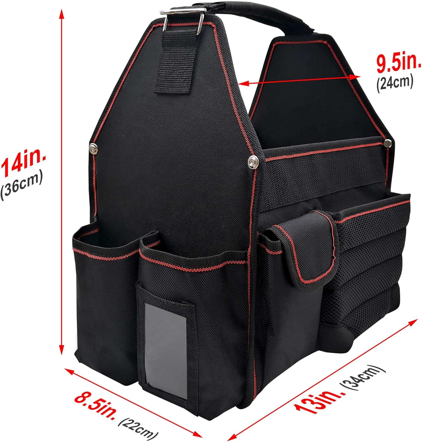 HAUTMEC 18-Pocket Electrical and Maintenance Tool Carrier, Open Top Foldable Smart Design Tools Bag HT0143-TB