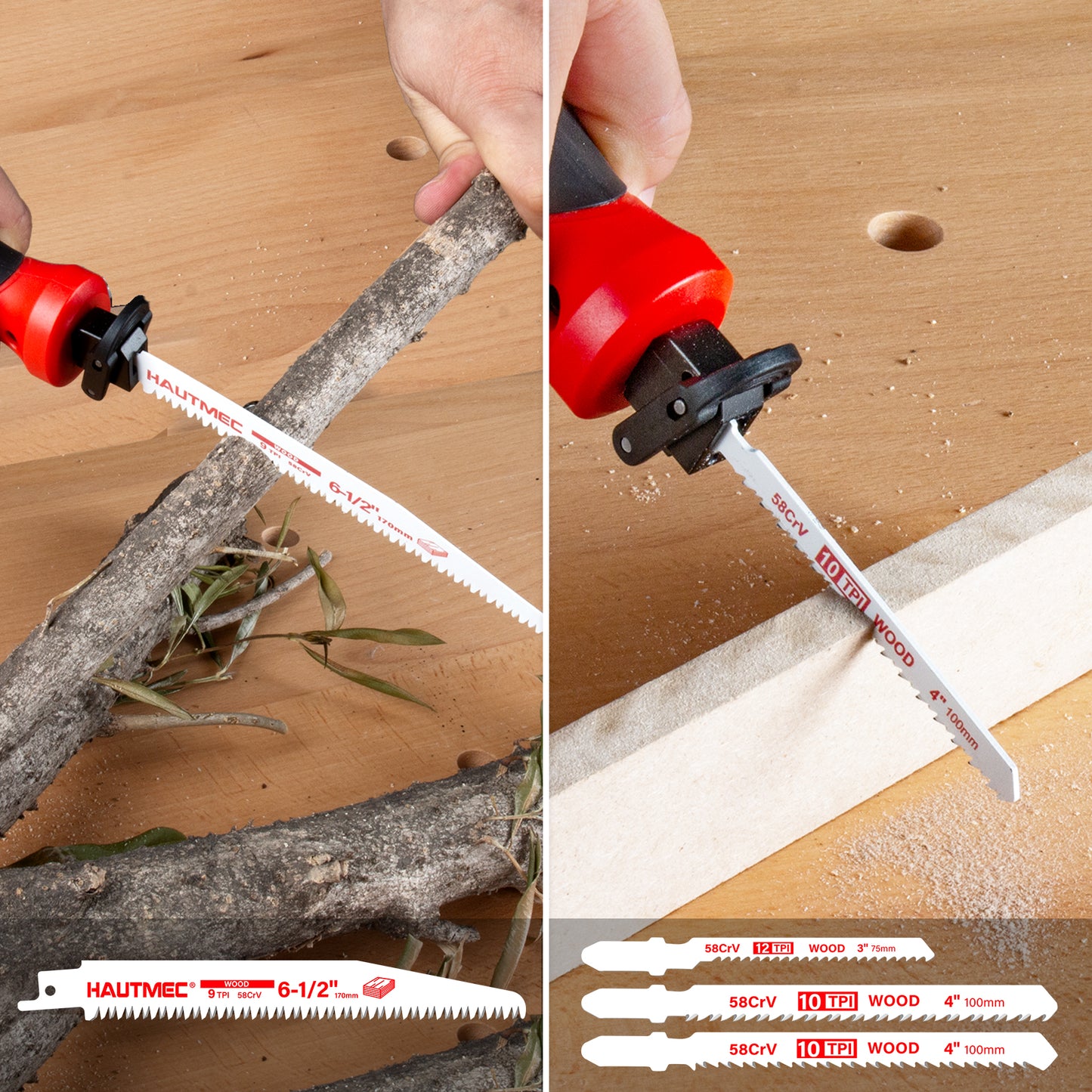 HAUTMEC 10-In-1 Multi Blades Hand Saw with Quick-Release Change Mechanism and Pro HSS/Cr-V/Bi-Metal Blades, Compact Hacksaw, Jab Saw, Versatile Handsaw for Wood, Metal, Plastic, Drywall – HTHSH25032