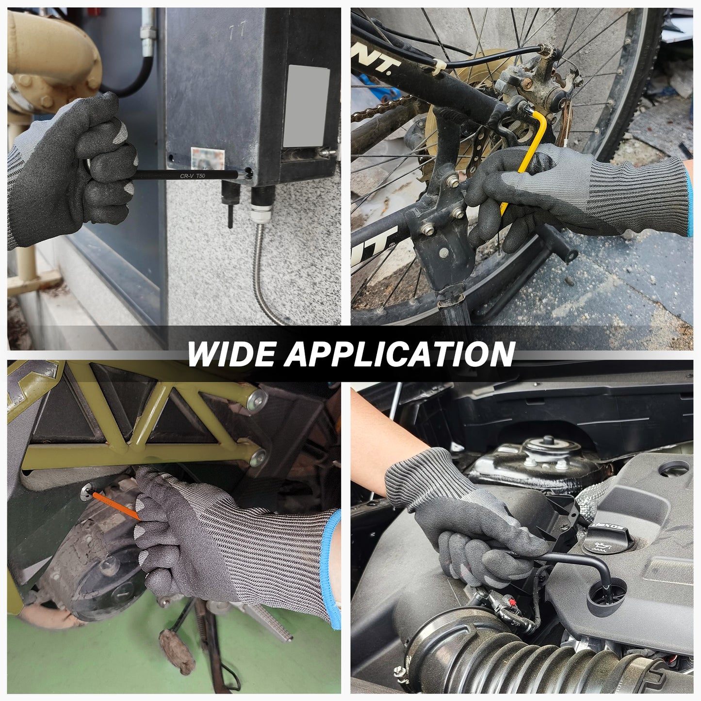 HAUTMEC Torx Allen Wrench Set, 9PCS Star Allen Key Set, T10-T50 Star Allan Wrench Sets with Visible Coding, CR-V Steel, Drilled Tips & Non-Slip Colorful Handles for Automotive, Bike, Furniture Repair HTHKH25042