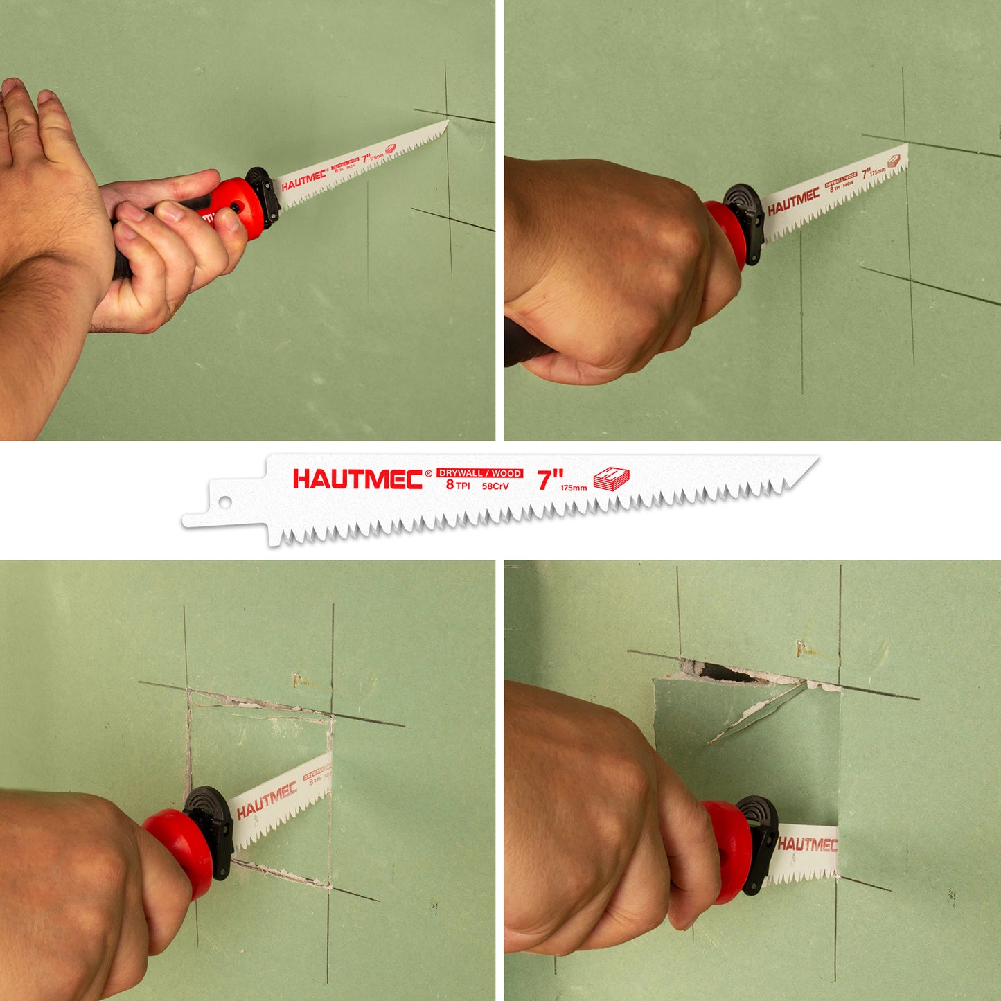 HAUTMEC 10-In-1 Multi Blades Hand Saw with Quick-Release Change Mechanism and Pro HSS/Cr-V/Bi-Metal Blades, Compact Hacksaw, Jab Saw, Versatile Handsaw for Wood, Metal, Plastic, Drywall – HTHSH25032