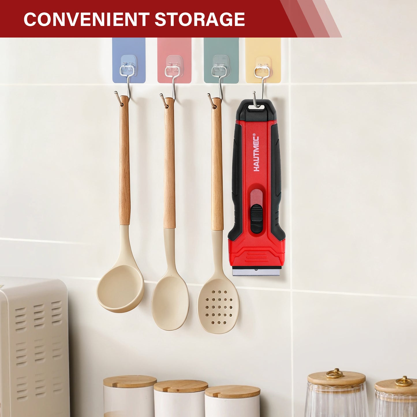 HAUTMEC Razor Blade Scraper Tool With 24Pcs Extra Blades, 10 Plastic Rozor Blades, 14 Carbon Steel Razor Blades, Removing Decals, Stickers, Labels for Glass, Tile, Window, Car, Cooktops HTPBM25031