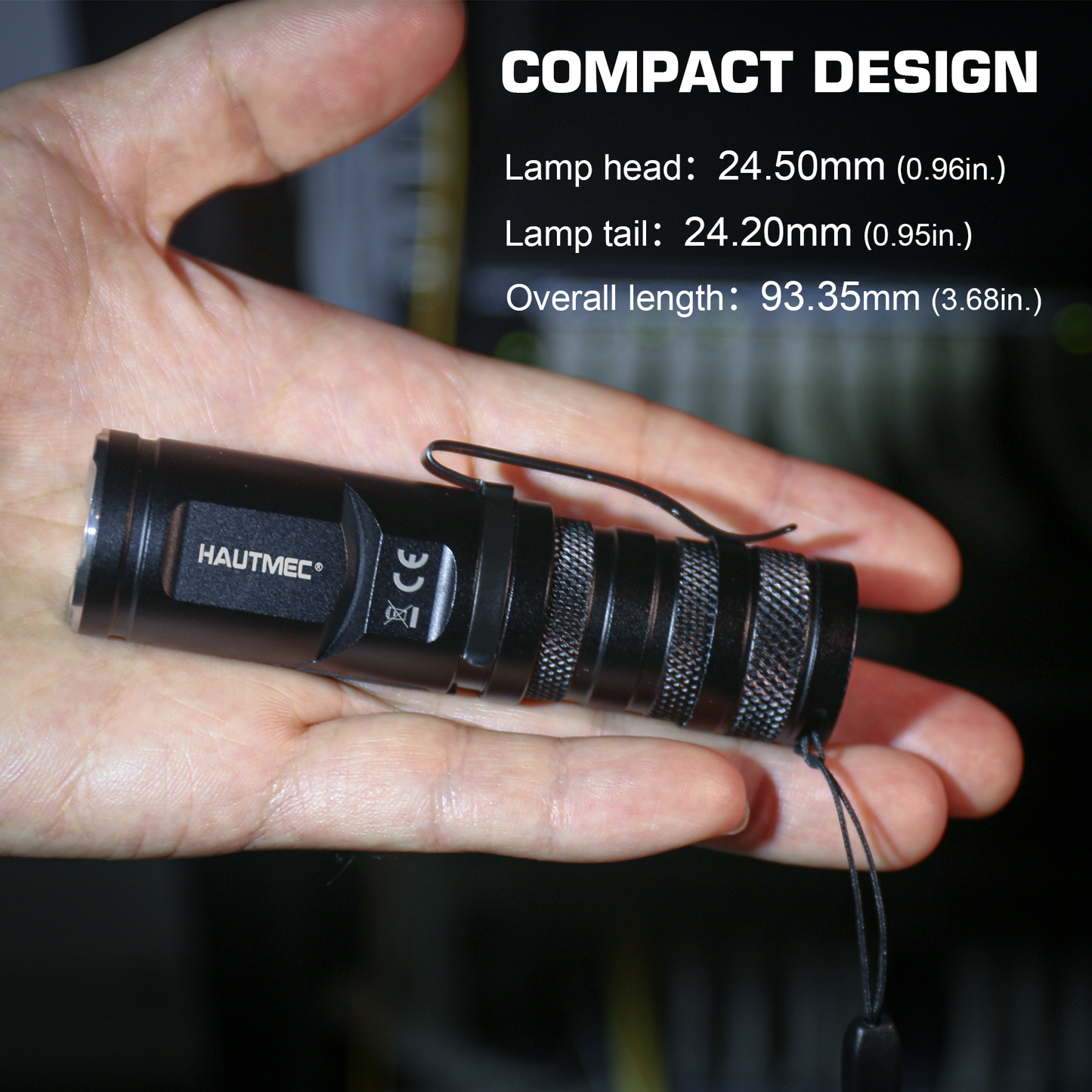 HAUTMEC 1400 Lumen Rechargeable Flashlights LED EDC Flashlight with 90 Degree Flashlight Swivel Head 5 Modes Pocket Flashlight Magnetic Base for Camping, Working, Outdoor, Hiking, Emergency. HT0378