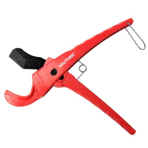 HAUTMEC Pvc Pipe Cutter Tool PEX Pipe Cutter Tubing Cutter for Cutting 36mm PVC, CPVC, PPR, PEX, Rubber Hose Cutter and Plumbing Plastic Cutter, Ideal for Home Work, Handymen and Plumbers HT0256