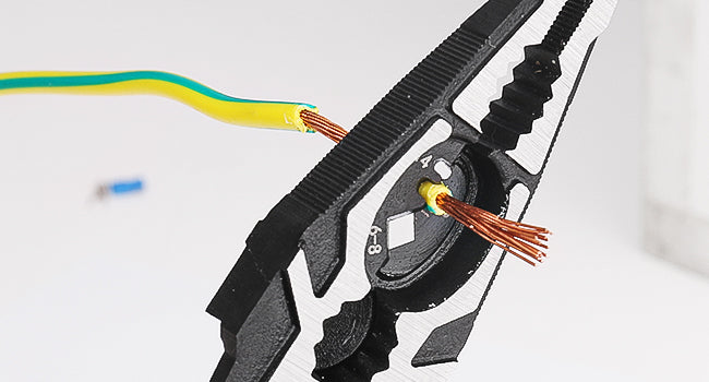 HAUTMEC Pro Wire Stripper Tool 8" Multifunctional Combination Linesman Pliers Cable Cutter Wire Strippers Electrical Terminal Crimping Tool Clamping Spanner High leverage Eccentric Design HT0321