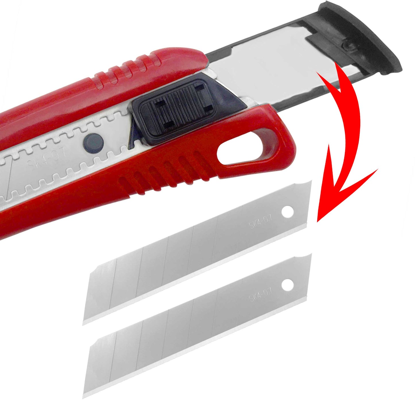 HAUTMEC 10PCS 25mm Utility Knife, Heavy Duty Auto-Lock, Retractable Box Cutter with 2pcs Spare Snap-off Sharp Blades HT0080-10PC