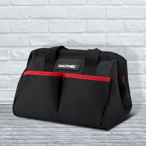 HAUTMEC 3-Piece Rolling Tool Bag Set – 18” Wheeled Tool Bag, 15” Electrician Tool Tote & 12” Wide Mouth Bag, 1680D Water-Resistant Heavy-Duty Portable Tool Storage – HT0287