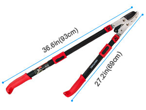 HAUTMEC Anvil Loppers for Tree Trimming Heavy Duty, Extendable 27-37'' Garden Bypass Loppers with Compound Action System, 2" Cutting Capacity, Labor-Saving Tree Trimmer for Yard, Lawn Branch Cutter HT0149