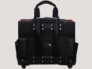 HAUTMEC 18" Rolling Tool Bag with Wheels, 23-Pocket Portable Tool Box Organizer with 600D Water-Resistant Fabric, Wide-Mouth Design, Oversized Wheels & Telescoping Handle - HT0059