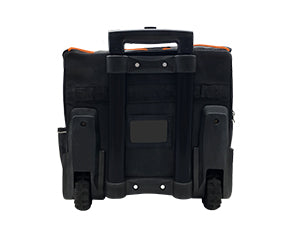 HAUTMEC 14.5" Rolling Tool Bag With Wheels Portable Tool Bag With Adjustable Telescoping Handle Wide Mouth Storage Organizer Perfect Mens Gifts, 600D Orange,HT0353