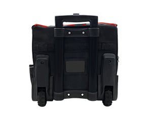 HAUTMEC 14.5" Rolling Tool Bag with Wheels, 25-Pocket Portable Tool Box Organizer with 600D Water-Resistant Fabric, Wide-Mouth Design, Oversized Wheels & Telescoping Handle - HT0179