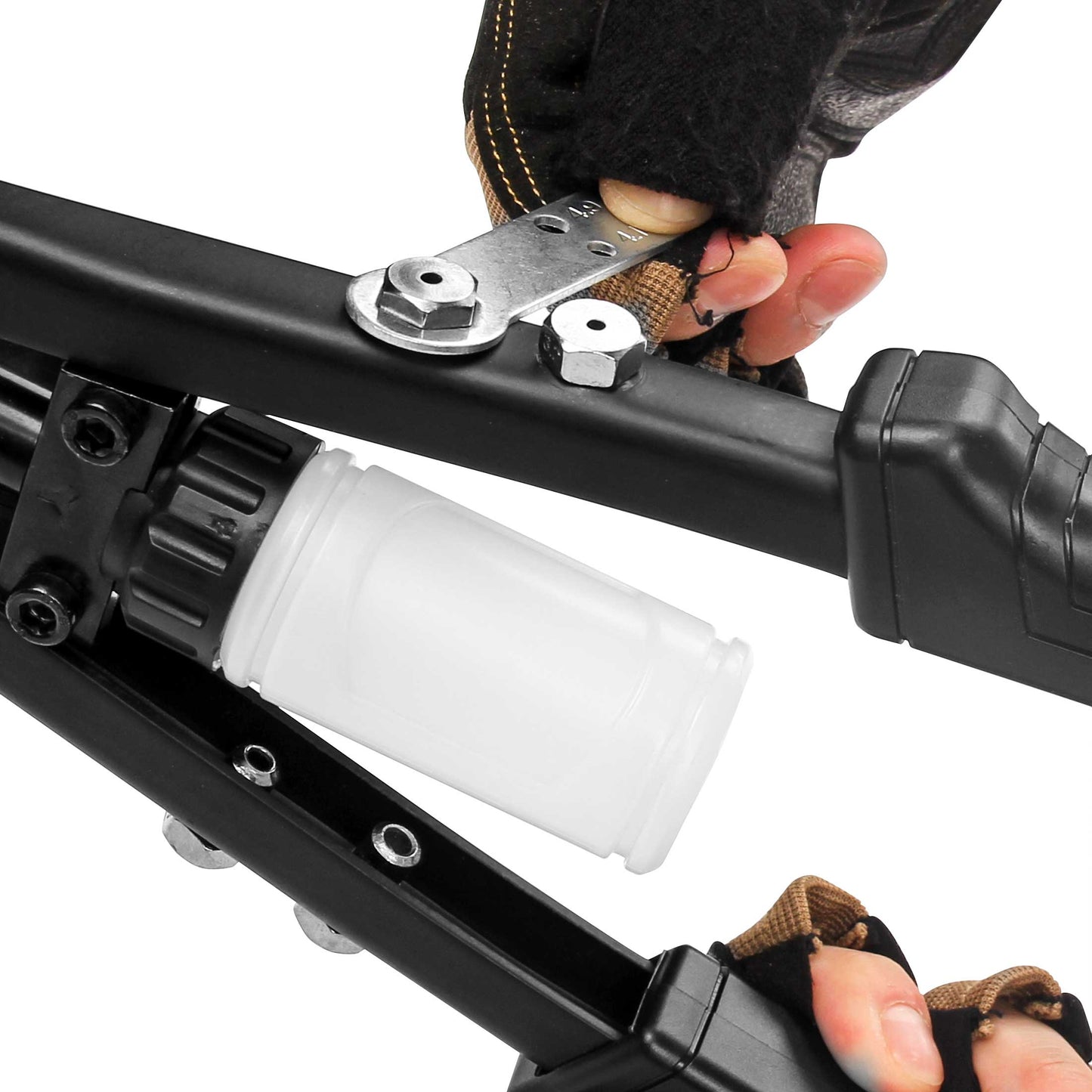 HAUTMEC 5-in-1 Rivet Gun with 150Pcs Rivets 13" Pop Rivet Tool with Portable Wrench and Rivets Collecting Bottle Heavy Duty Hand Riveter for Metal, Aluminum, Steel HT0435-HR