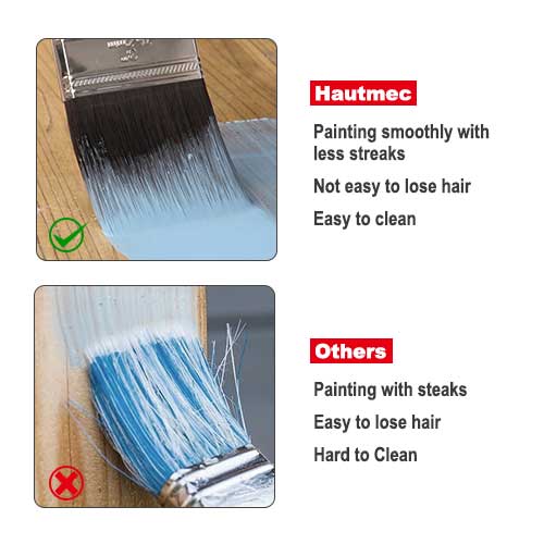 HAUTMEC Paint Brushes,4 Pk Treated Wood Handle Stain Paint Brush Set HT0029-PT