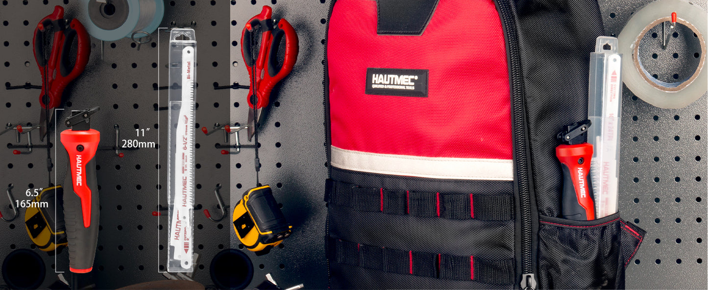 HAUTMEC 10-In-1 Multi Blades Hand Saw with Quick-Release Change Mechanism and Pro HSS/Cr-V/Bi-Metal Blades, Compact Hacksaw, Jab Saw, Versatile Handsaw for Wood, Metal, Plastic, Drywall – HTHSH25032