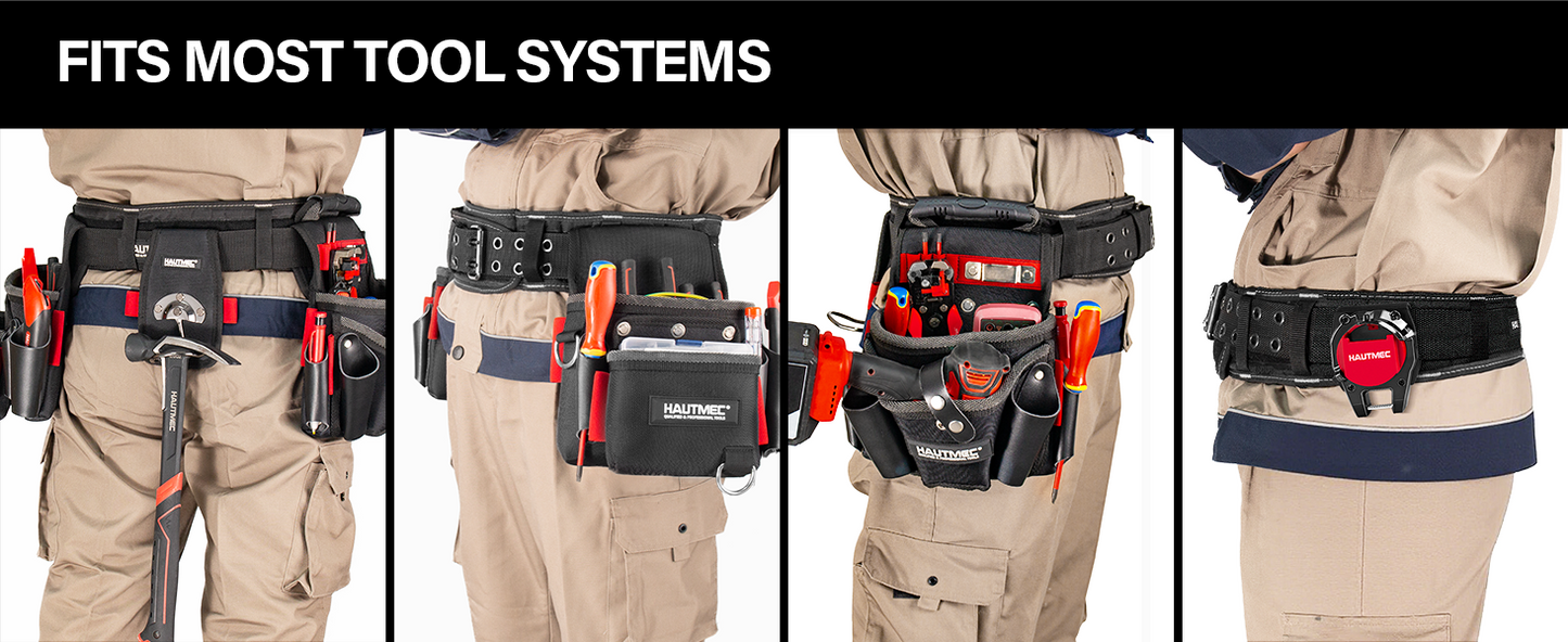 HAUTMEC 3.5 Inch Heavy-Duty Tool Belt, Adjustable Foam Padded Work Belt with 1680D Wear-Resistant Fabric for Waist Sizes 30-46", Compatible with Most Tool Pouches, Clips & Holders – HT0141