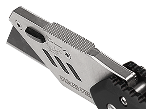 HAUTMEC Folding Utility Knife with 10-Pack SK2H Blades, Heavy-Duty Aluminum Alloy Box Cutter with Belt Clip, Carabiner, Quick-Change Blades & Safety Lock – HTUCH25002