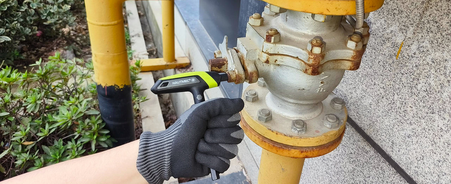 HAUTMEC 14-Piece T-Handle Allen Wrench Set, SAE & Metric T-Handle Hex Key Set, High Torque CR-V Steel Allen Key Set with Storage Rack, for Bike, Motorcycle, Furniture & Auto Repair, HTHKH25040