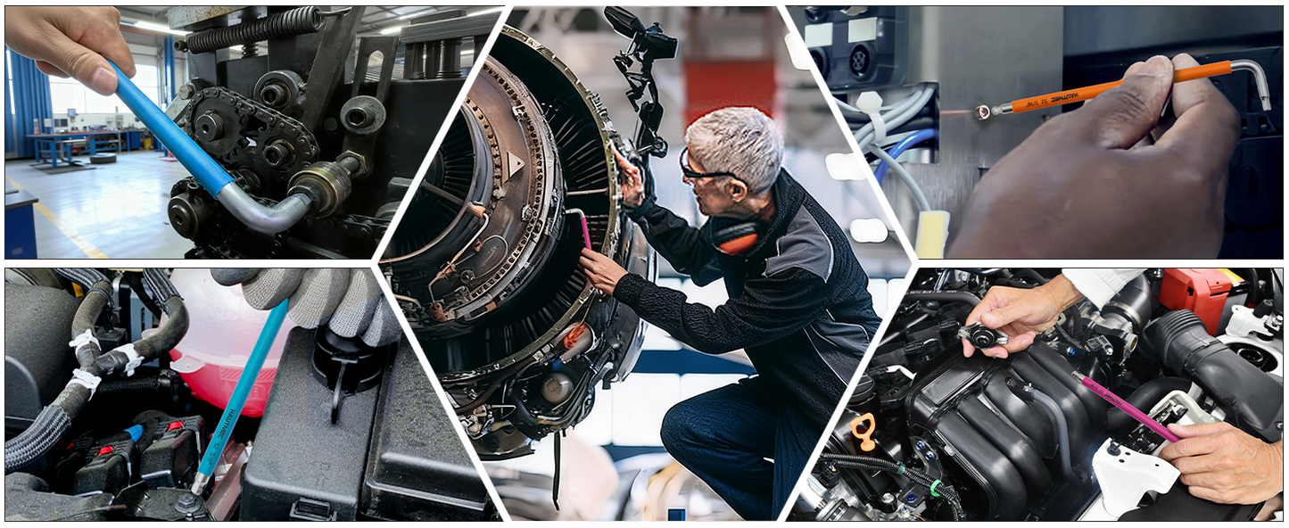 HAUTMEC Allen Wrenches Sets with Ball End, 9PCS Extra Long Arm Hex Key Set, Heavy-Duty S2 Steel Pro Allen Key Set, 1/16" to 3/8", Color Coded Sleeve with Belt Loop Pouch for Professional Mechanics HTHKP25055