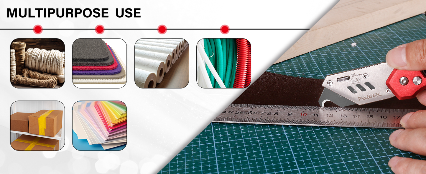 HAUTMEC Utility Knife Hook Blades, 10-Pack SK2H Steel Razor Blades with Innovative Safety Dispenser, Standard Size Replacement Blade for Heavy-duty Material Cutting – HTUBH25010