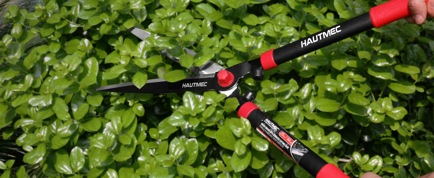 HAUTMEC Pro Loppers Hedge Shears & Pruners Combo Set 3-Piece Garden Pruning Shears Hedge Clippers,Heavy Duty Tree & Shrub Kit for Yard, Lawn & Garden, Professional Branch Cutter Tree Trimmer,HT0462
