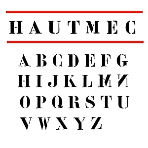 HAUTMEC Vintage Aluminum Letters Stencils, A to Z Aluminum Stencils & Holder, 60mm Letters, Shop Stencil, Advertising Stencilling, Craft-Printing, Reusable HT0244-ST