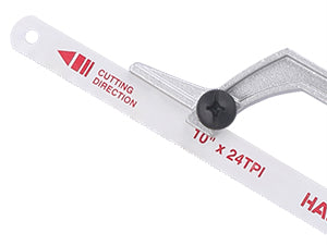 HAUTMEC Mini Hacksaw, 10" Compact Hacksaw with Cutting Guide Design, Tool-Free Blade Change, Compatible with 10"/12" Blades, Lightweight Hack Saw for Metal, PVC & Wood Cutting – HT0426