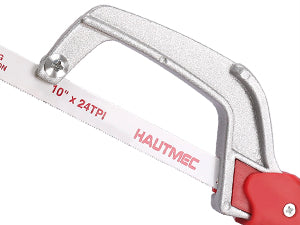HAUTMEC Mini Hacksaw, Compact Hand Saw with 10" Bi-Metal HSS Blade, Lightweight Hack Saw for Metal Wood PVC, Especially Cuts In Tight Hard-Reach Spaces – HT0355