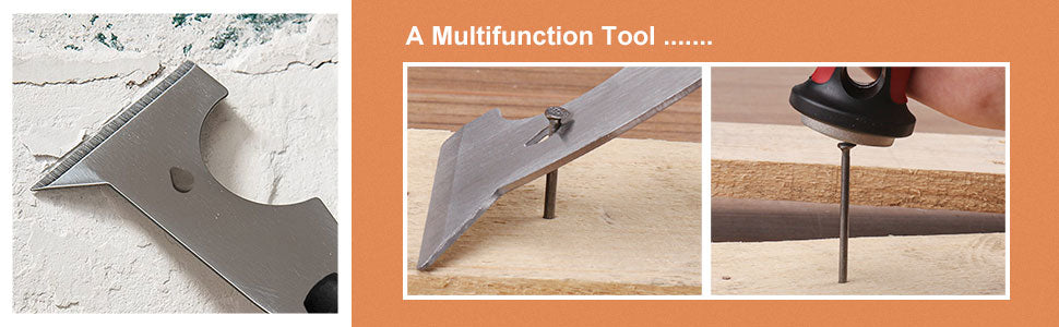 HAUTMEC Putty Knife Scraper, Scraper, Paint knife, Caulk Removal Tool, Painters Tool, Paint Can Opener, Paint Remover for Wood, Wallpaper Scraper, Painting Tool (1pc-3" 8-in-1) HT0049-PT