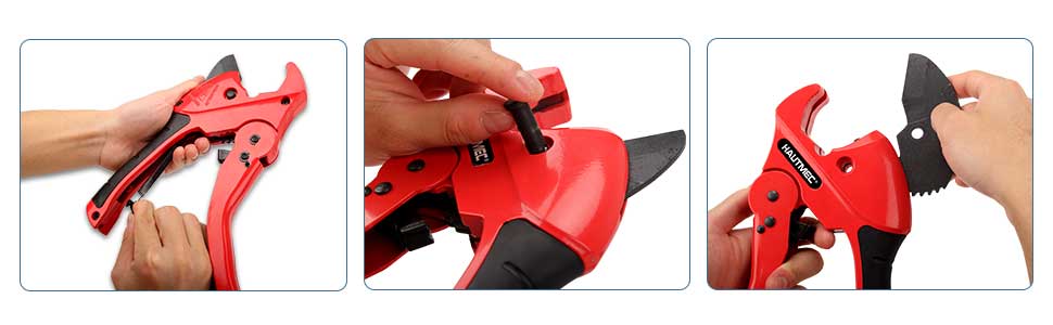 HAUTMEC Multifunction Ratchet-type Tube and Pipe Cutter, One-hand Fast Pipe Cutting Tool for Cutting Up to 1-5/8 inch, 3-in-1 Tubes, Wire and Trunking cutter HT0257-TC